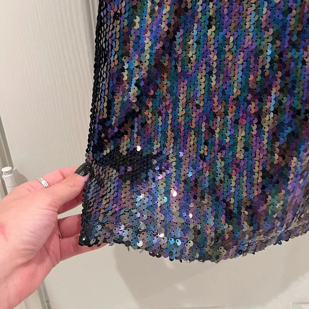 AQUA Bloomingdale’s Sequined Slip Dress - Picture 13 of 13